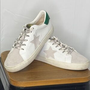 Vintage Havana Gadol White and Green Star Sneakers
